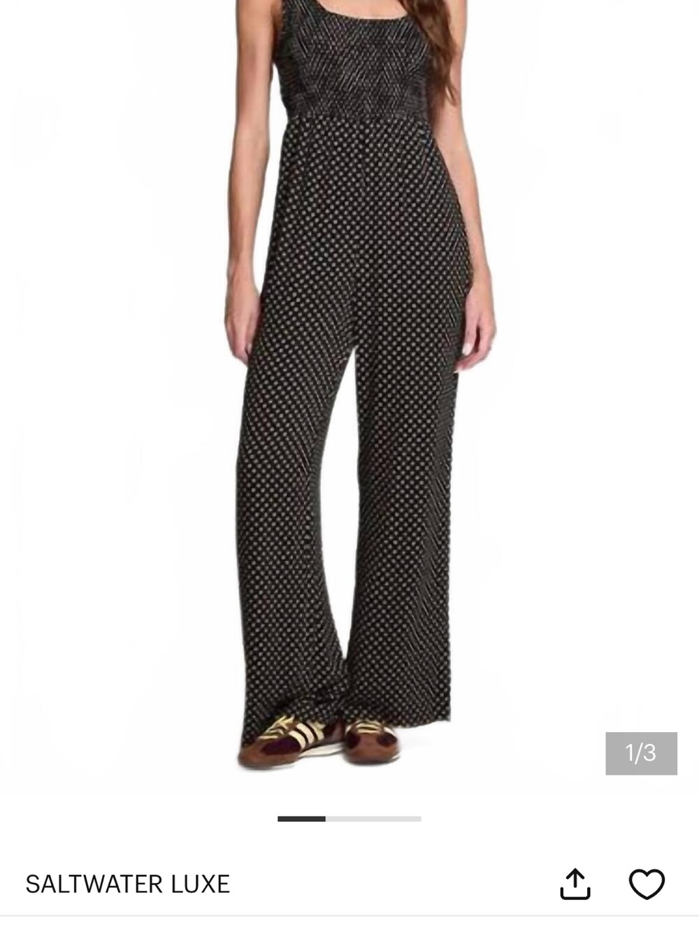 saltwater LUXE Black Jumpsuit with White Polka Dots